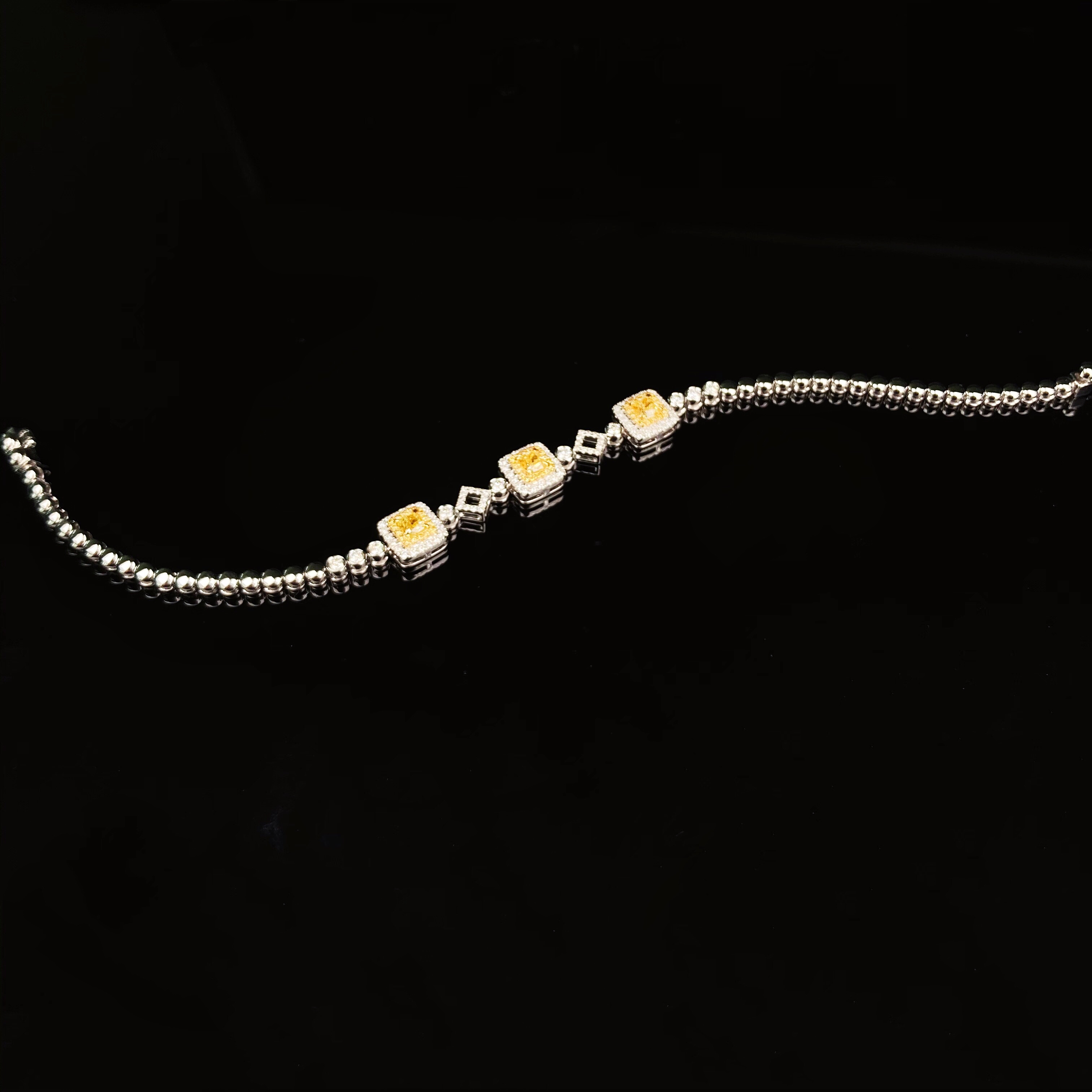 0.7ct cushion diamond bracelet
