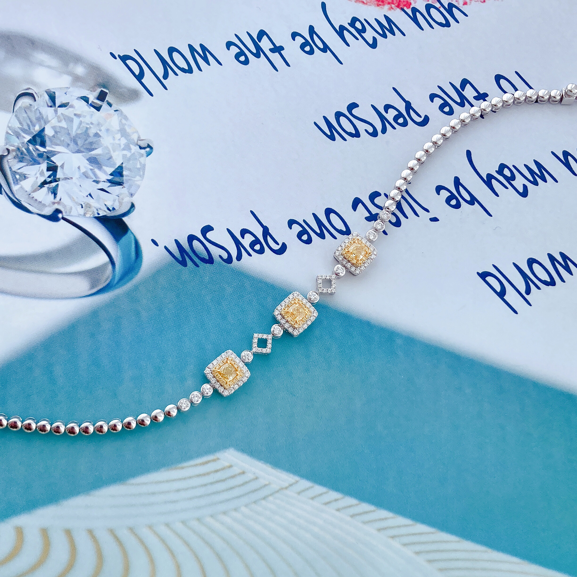 0.7ct cushion diamond bracelet