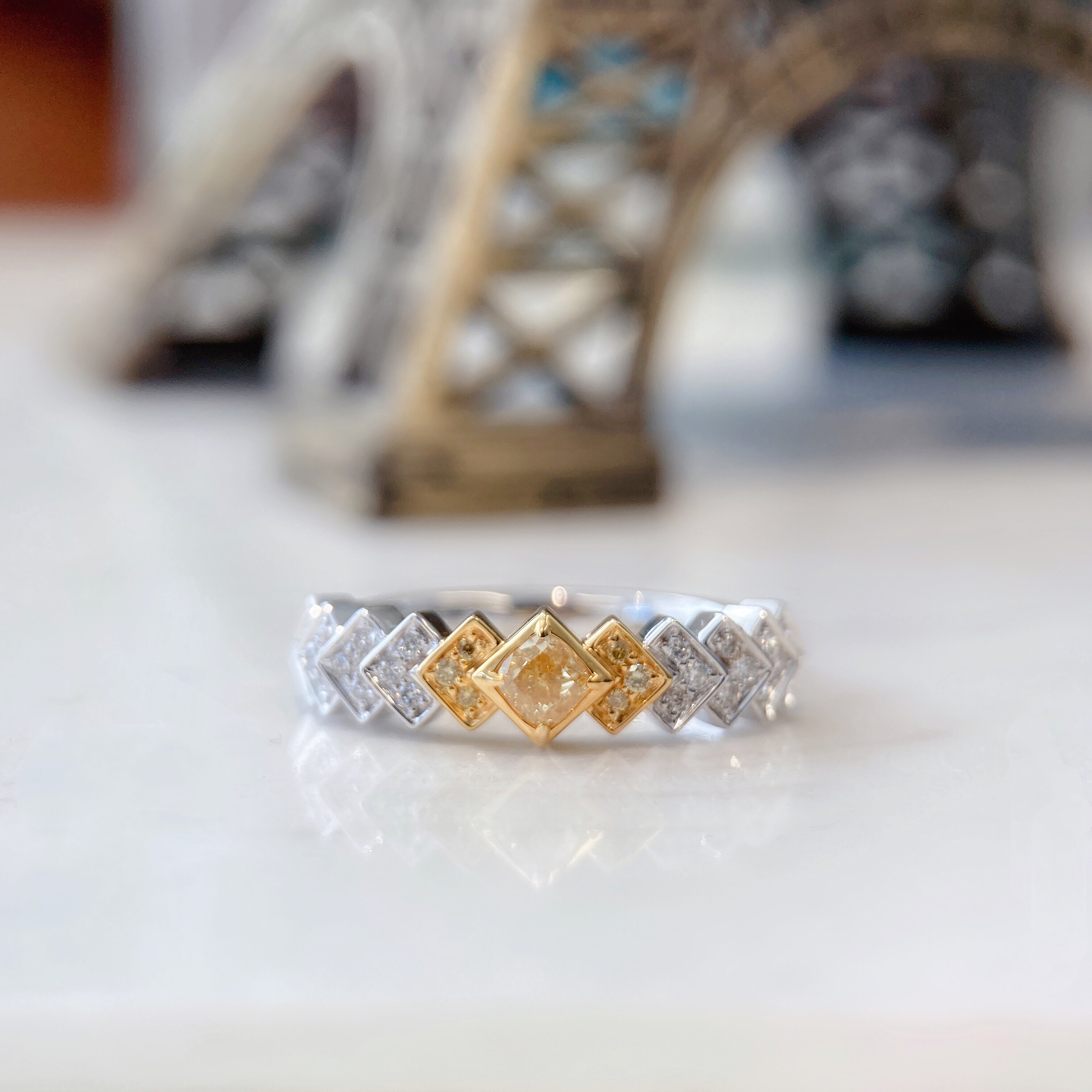 0.2ct cushion diamond ring