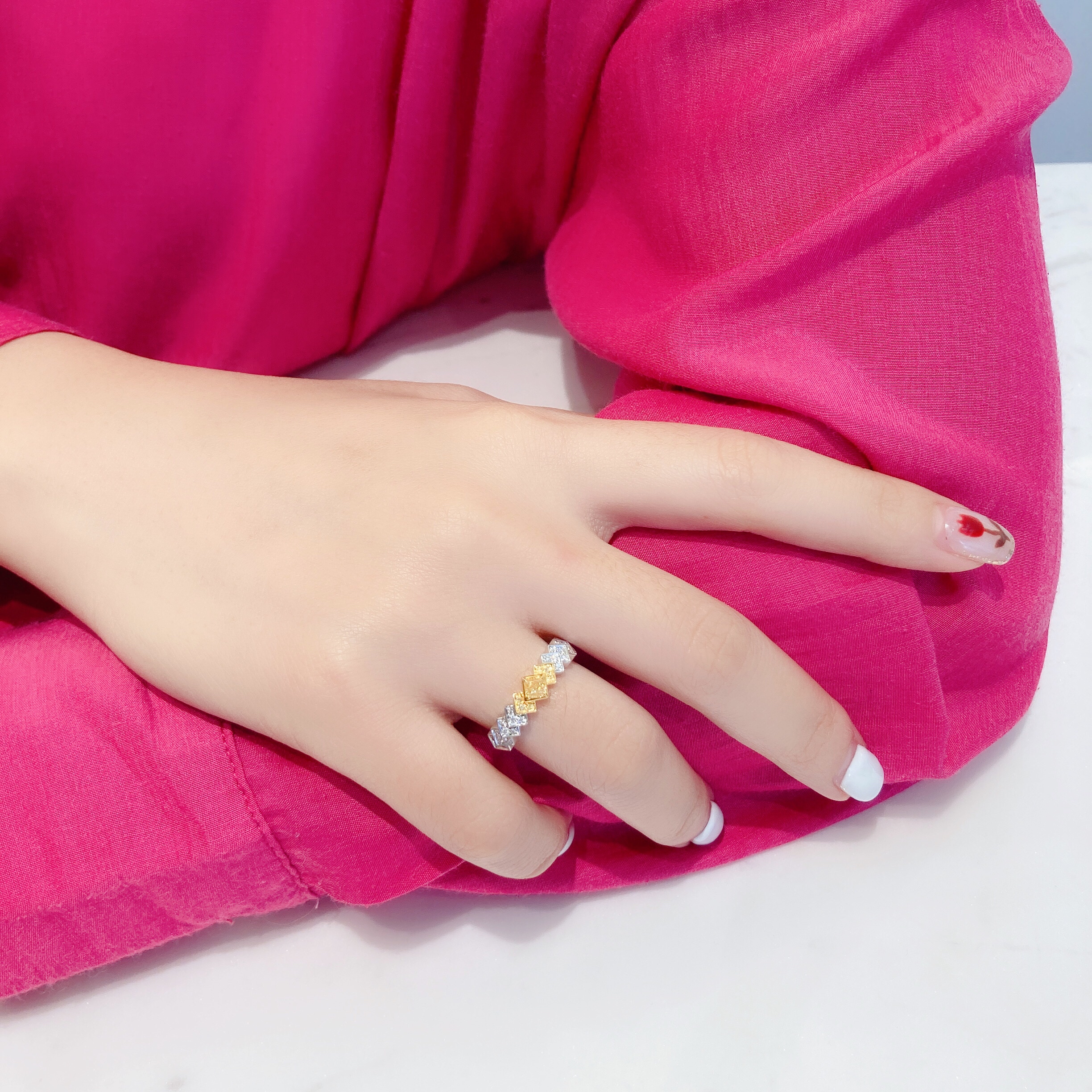 0.2ct cushion diamond ring