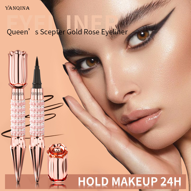YANQINA Waterproof Gold Rose Middle East Liquid Eyeliner Wholesale Novice Not Smudge Sweat-Proof Eyeliner Makeup