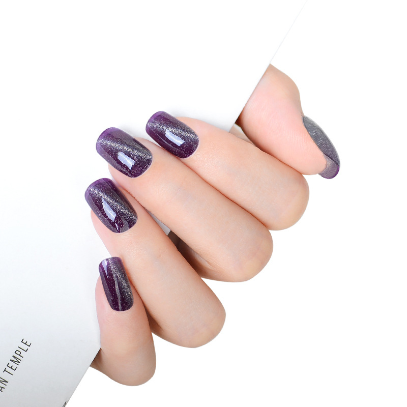 Cat's eye powder blusher nail phototherapy patch second-generation UV semi cured nail full paste semi baked gel nail enhancement sticker