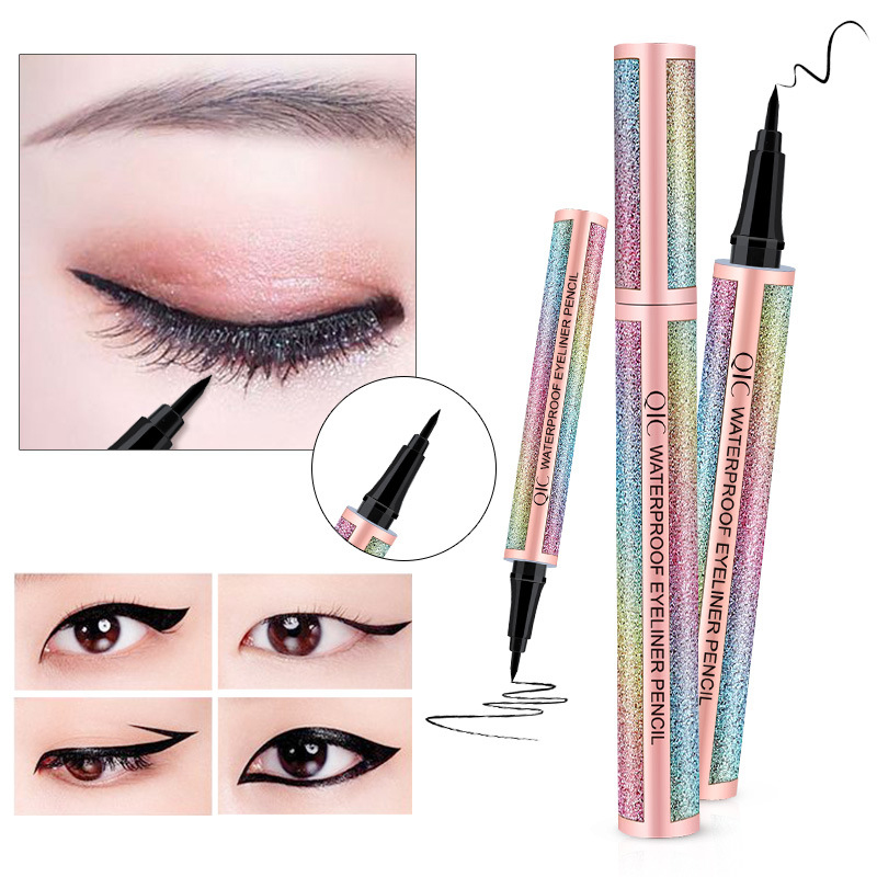 QIC Brand Makeup Liquid Eyeliner Wholesale Cosmetics Waterproof and Oil-Proof Not Smudge Beauty Cool Black Starry Sky Eyeliner