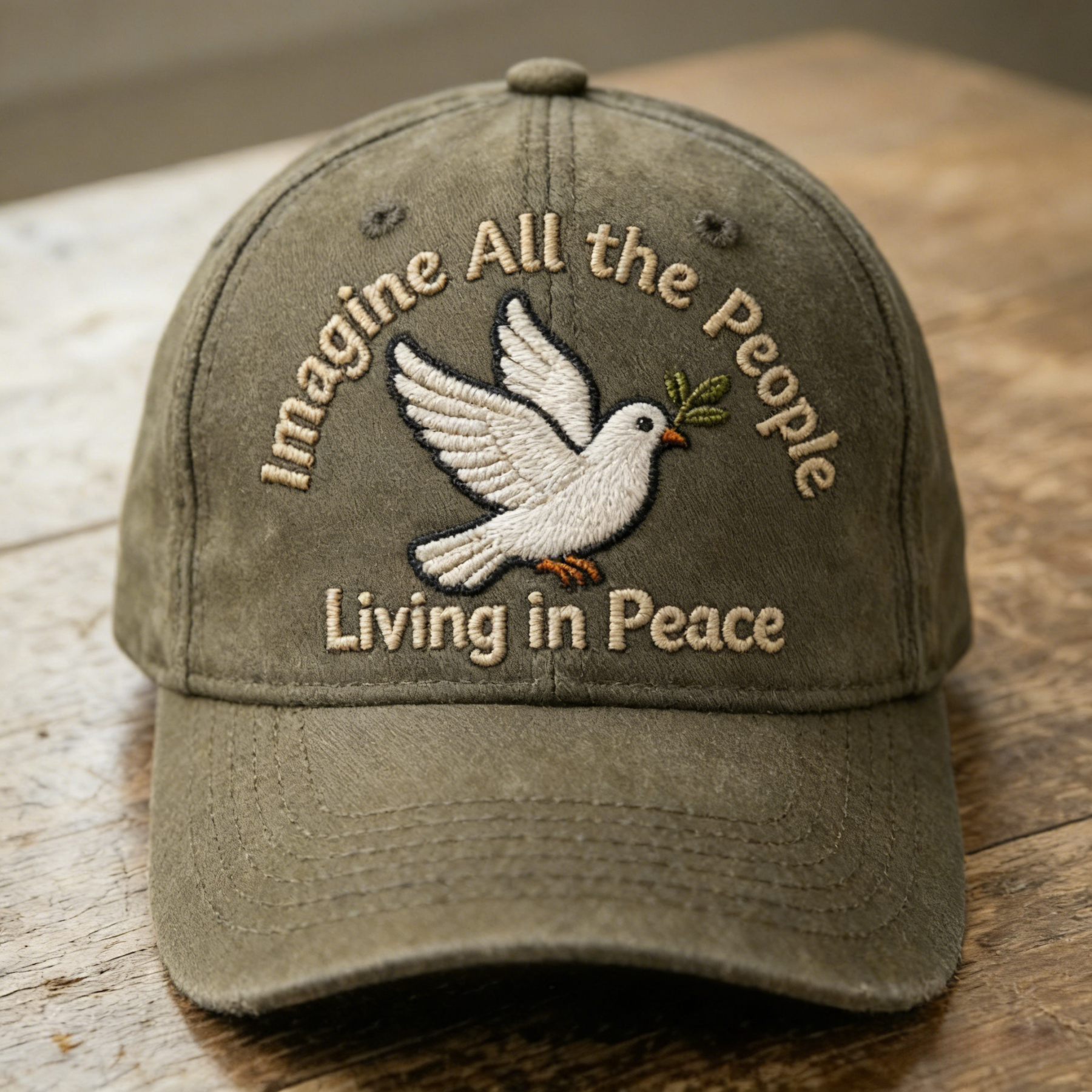 "Imagine All the People Living in Peace" Embroidered Baseball Cap