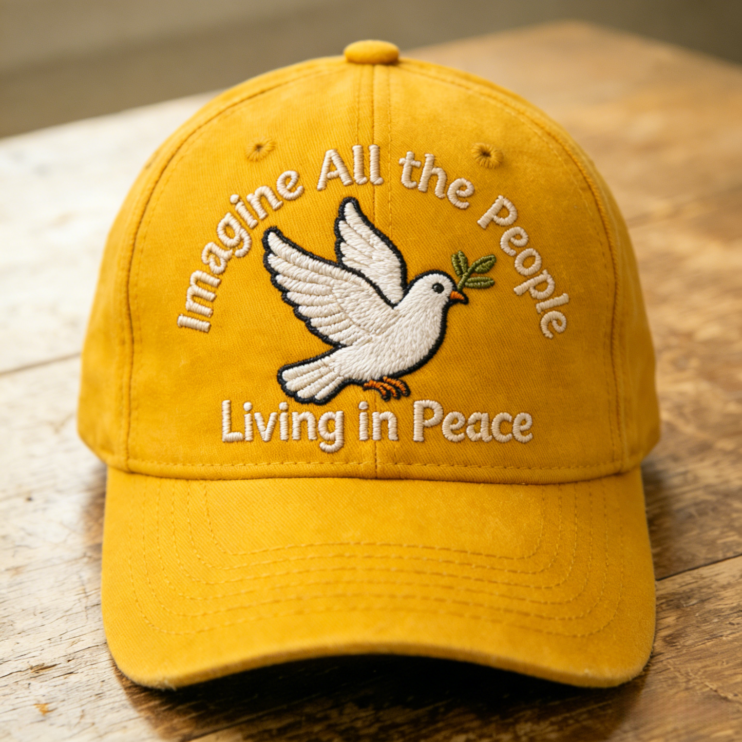 Imagine All the People Living in Peace Embroidered Baseball Cap