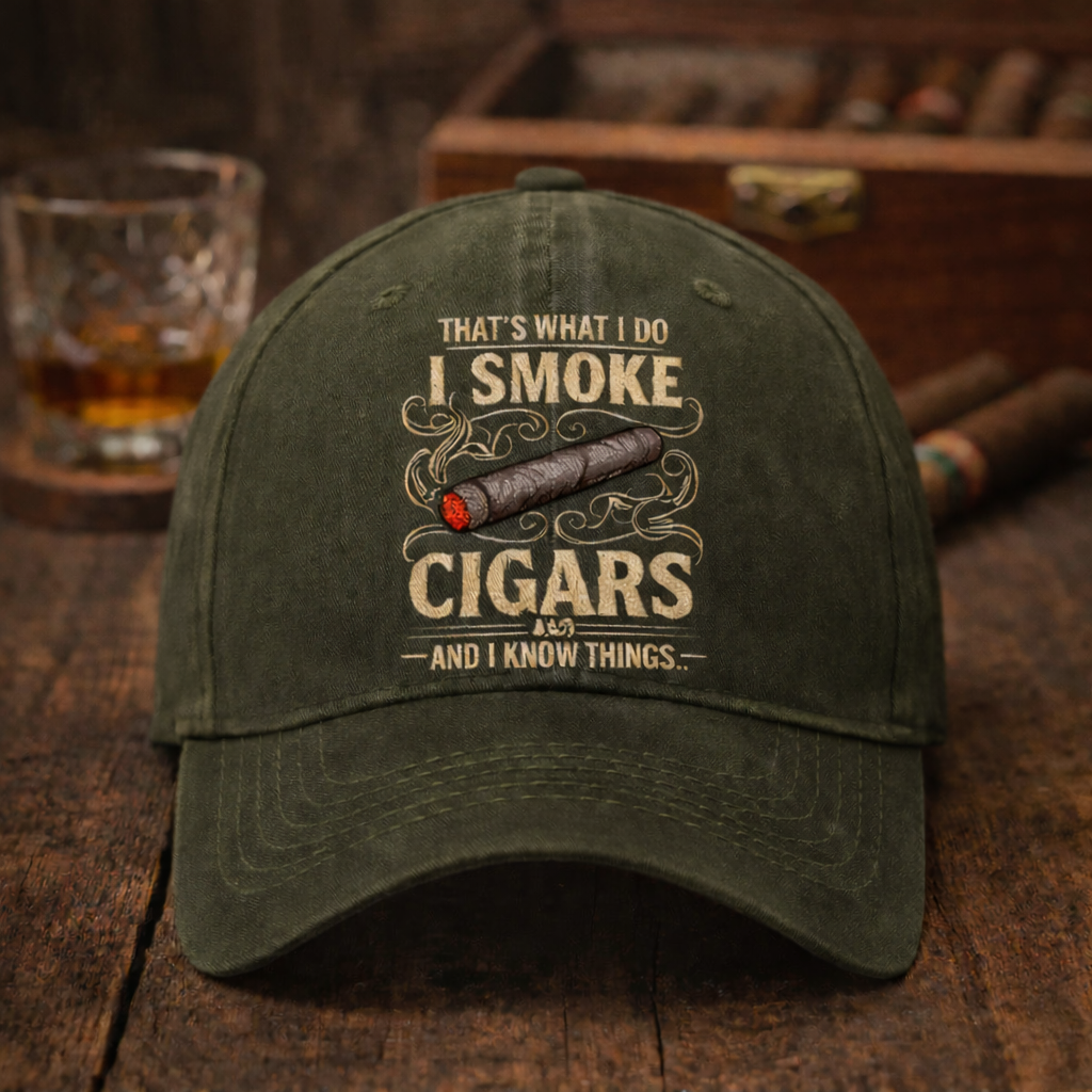 🔥Last Day 49% OFF -“That's What I Do I Smoke Cigars And I Know Things” Baseball Cap