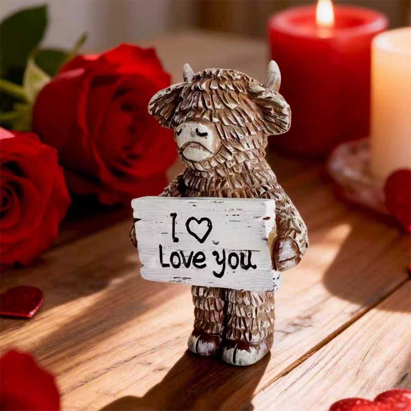 I Love You Highland Cow Statue – A Heartwarming Keepsake for Someone Special 🐂❤️