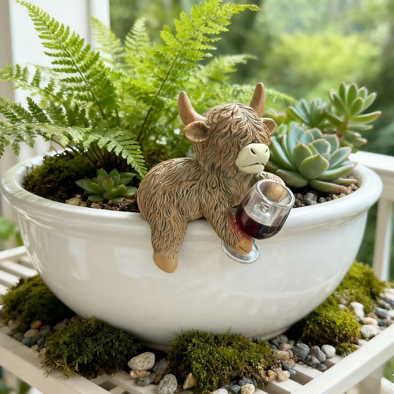 Highland Cow Beer Garden Pot Buddy