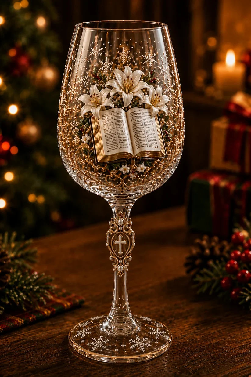 🎅 2026 Christmas Gift 49% Off--✝️Faith & Grace 3D Christian Wine Glass Set – Meaningful Faith Gift🎁