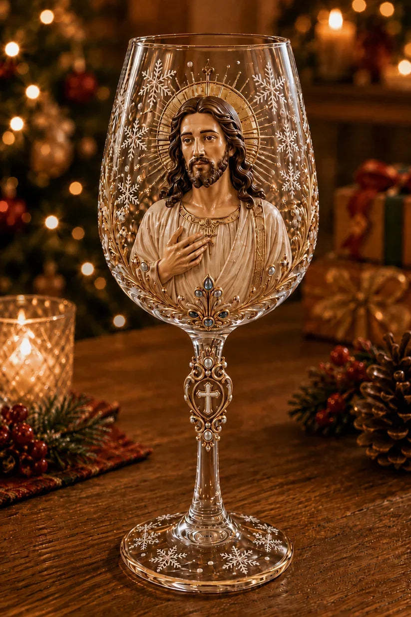 🎅 2026 Christmas Gift 49% Off--✝️Faith & Grace 3D Christian Wine Glass Set – Meaningful Faith Gift🎁