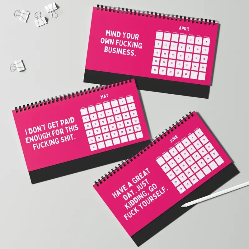 2026 Things I Want To Say At Work Calendar Pink Office Stationery Supplies