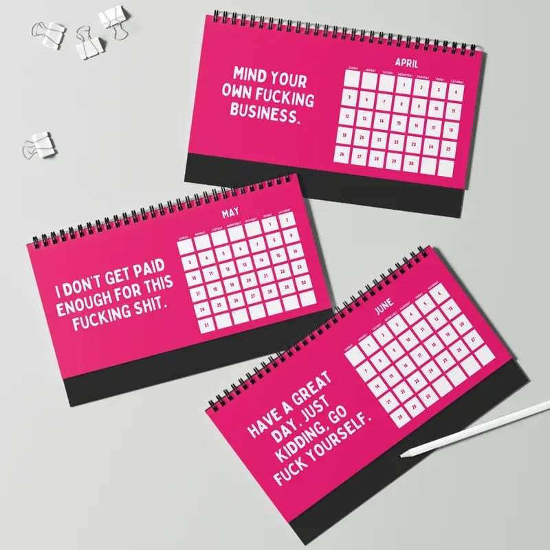 2026 Things I Want To Say At Work Calendar Pink Office Stationery Supplies