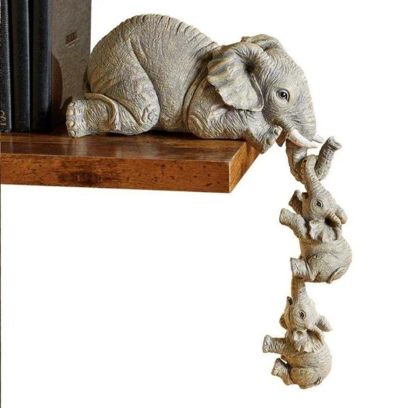 🔥Cute Elephant Hug Baby Resin Figurine Set