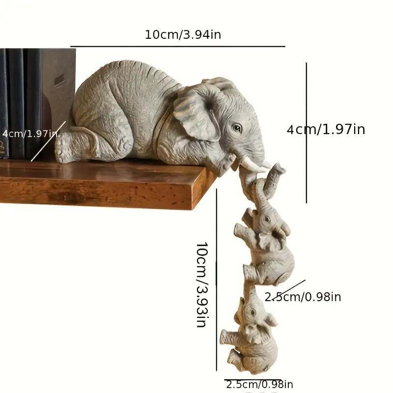🔥Cute Elephant Hug Baby Resin Figurine Set