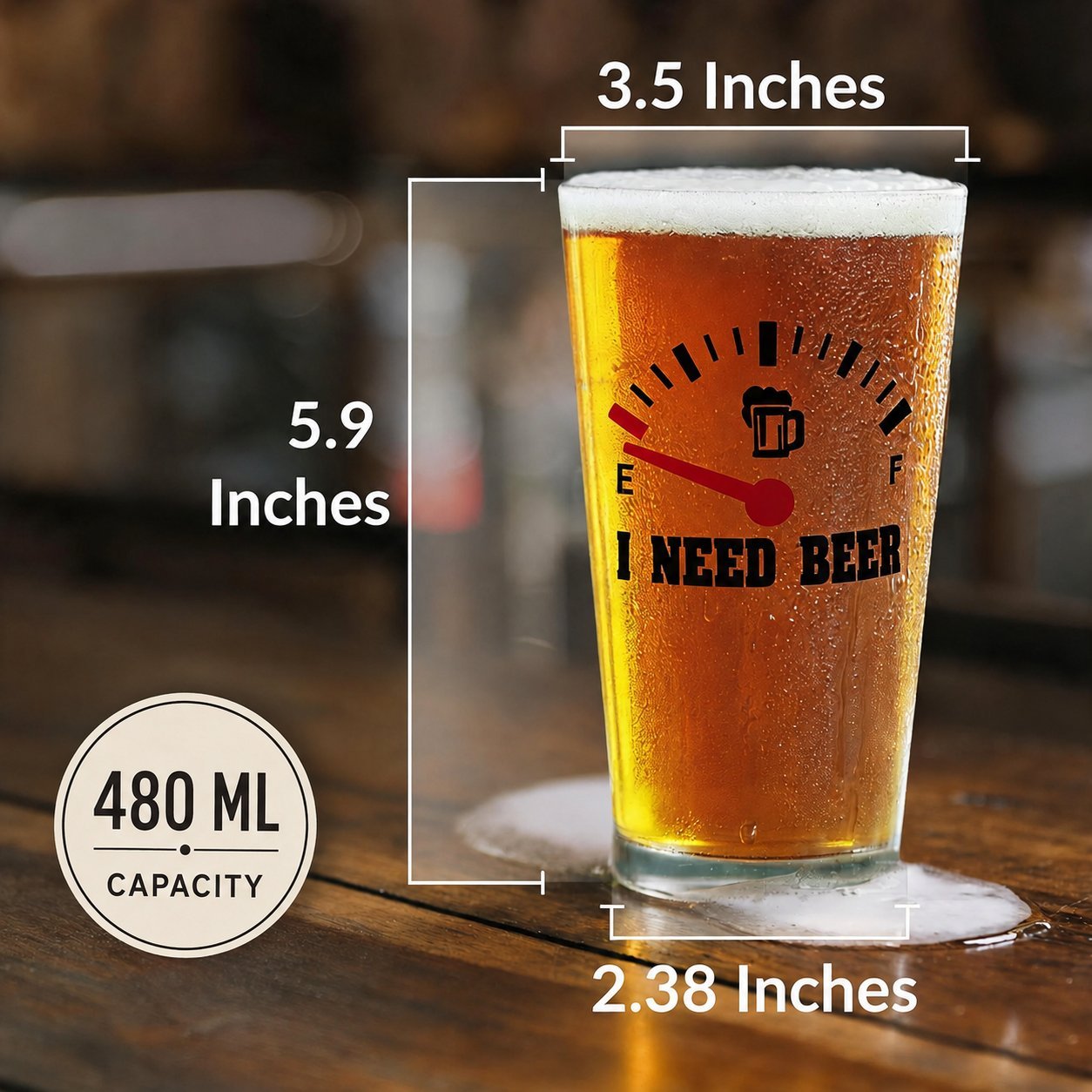 ✨LIMITED-TIME OFFER · SAVE 49%🍺“I Need Beer” Engraved Pint Glass🍻