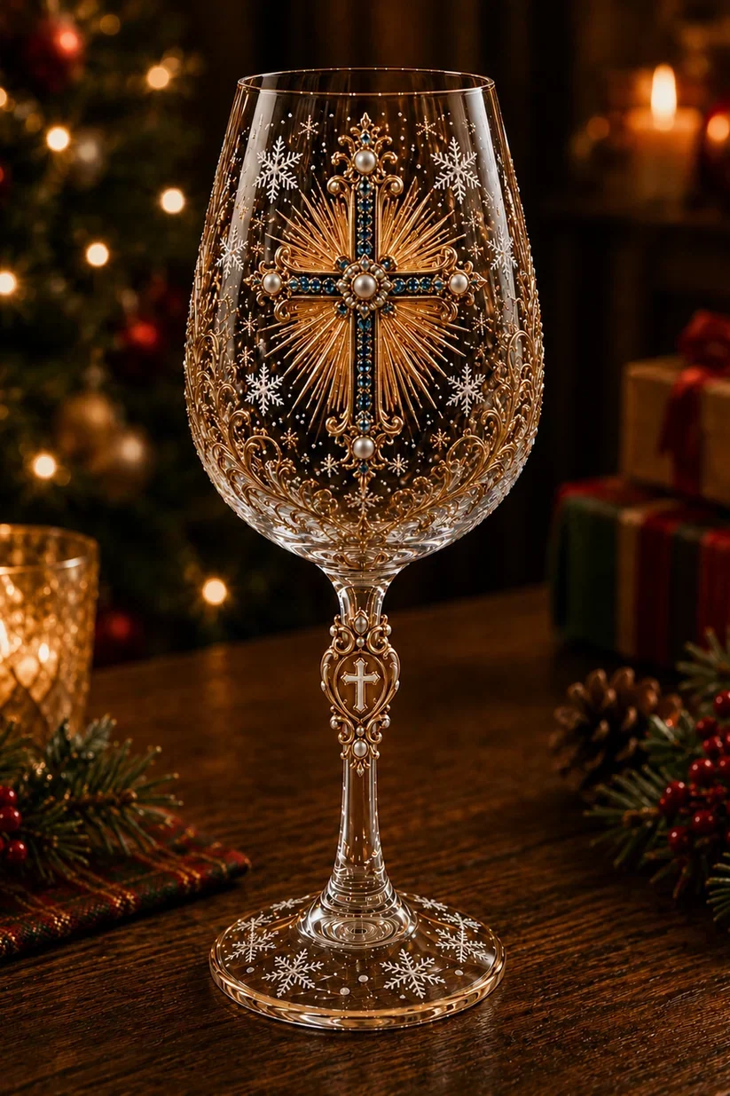 🎅 2026 Christmas Gift 49% Off--✝️Faith & Grace 3D Christian Wine Glass Set – Meaningful Faith Gift🎁