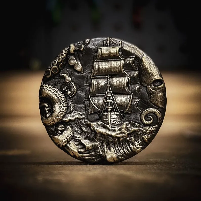 The Pirate Galleon and Sea Monster Coin
