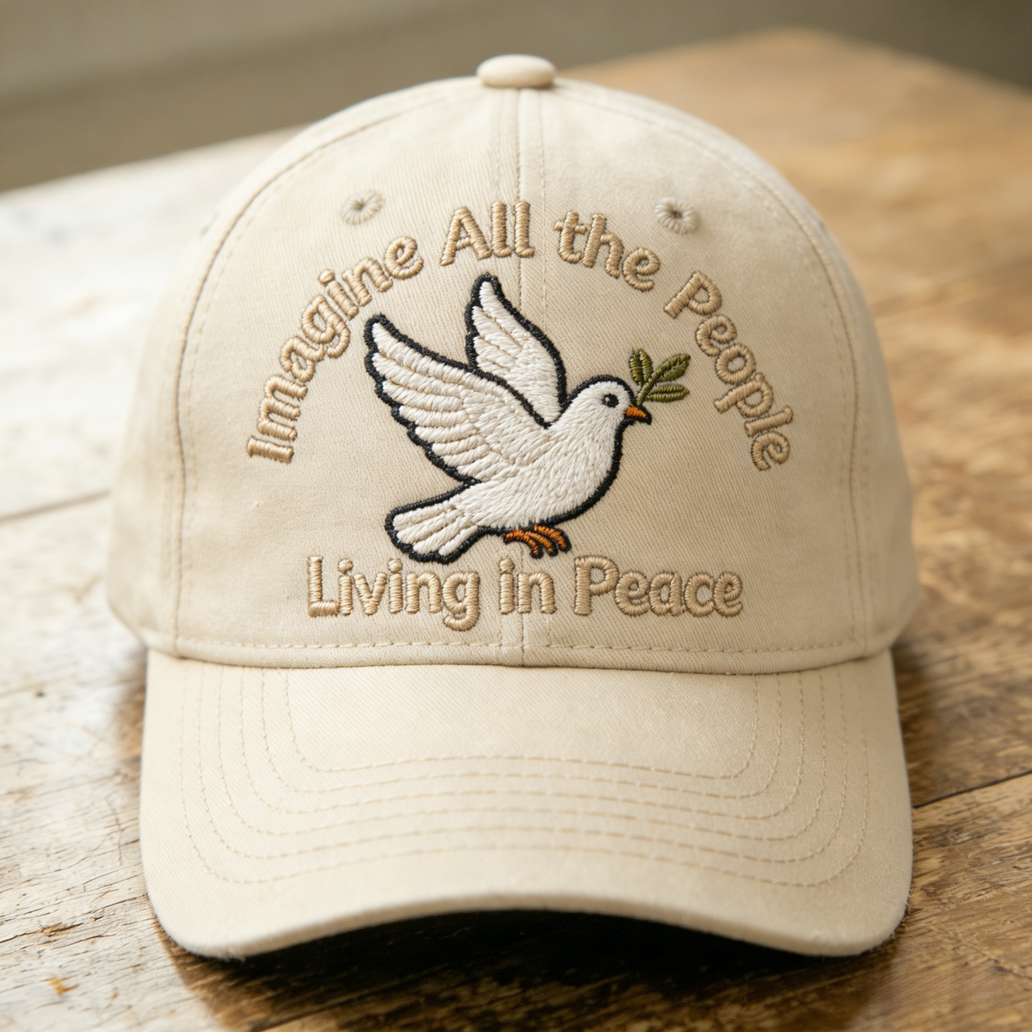 Imagine All the People Living in Peace Embroidered Baseball Cap