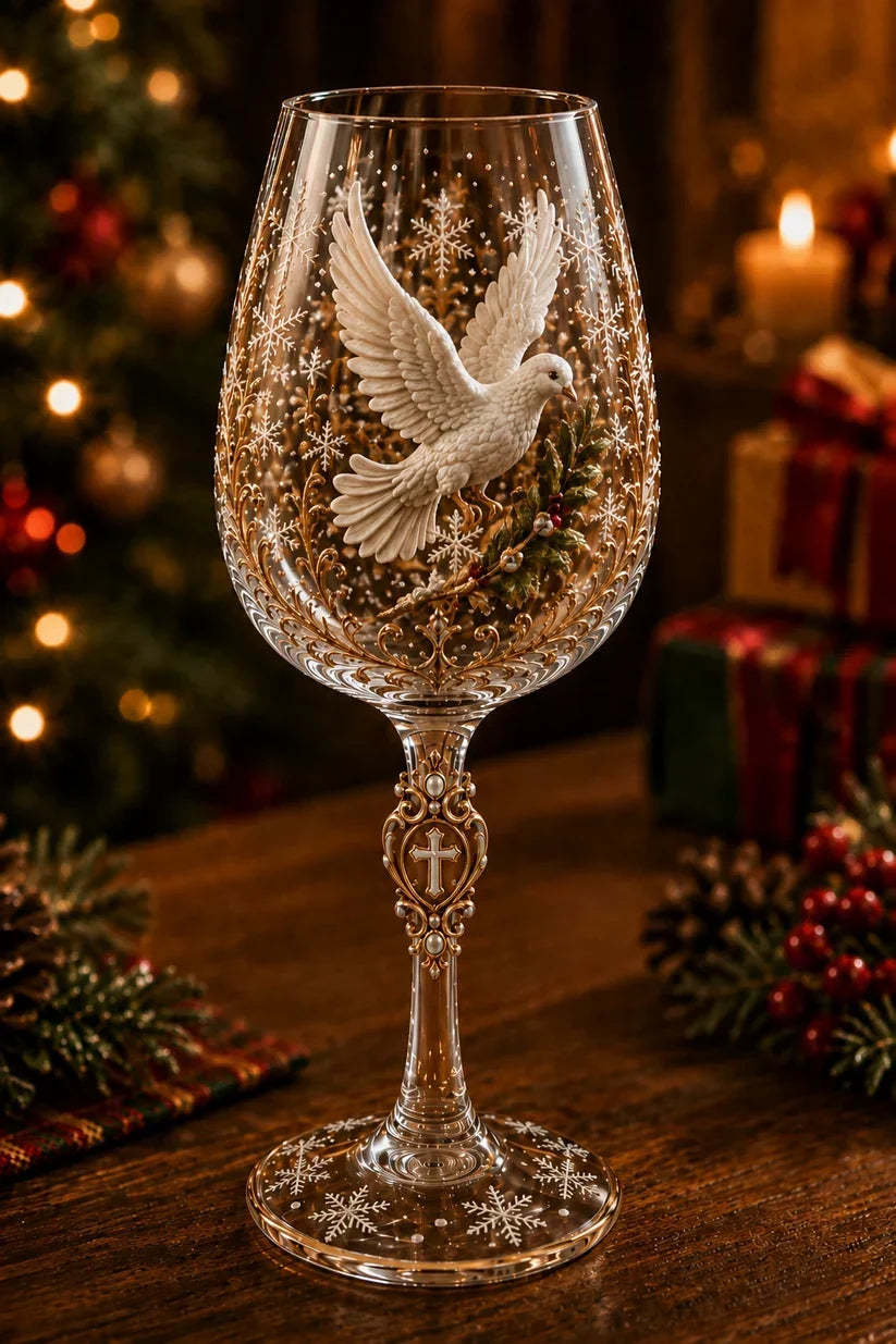 🎅 2026 Christmas Gift 49% Off--✝️Faith & Grace 3D Christian Wine Glass Set – Meaningful Faith Gift🎁