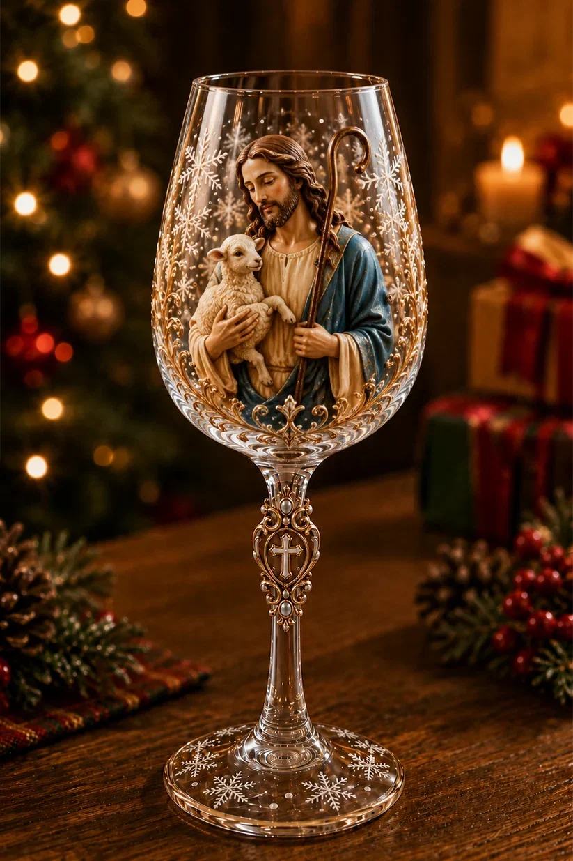 🎅 2026 Christmas Gift 49% Off--✝️Faith & Grace 3D Christian Wine Glass Set – Meaningful Faith Gift🎁
