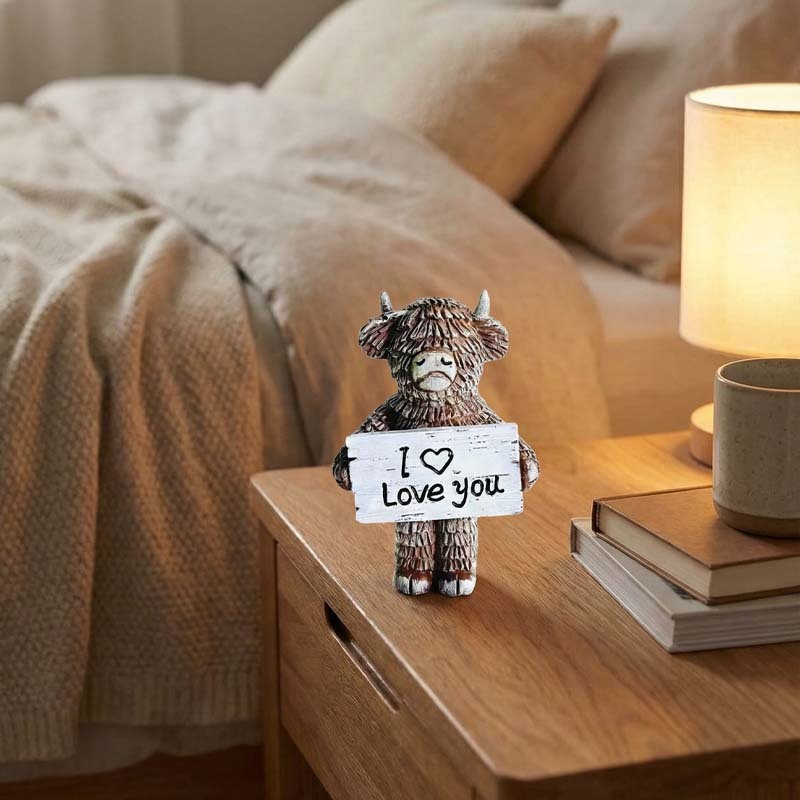 I Love You Highland Cow Statue – A Heartwarming Keepsake for Someone Special 🐂❤️