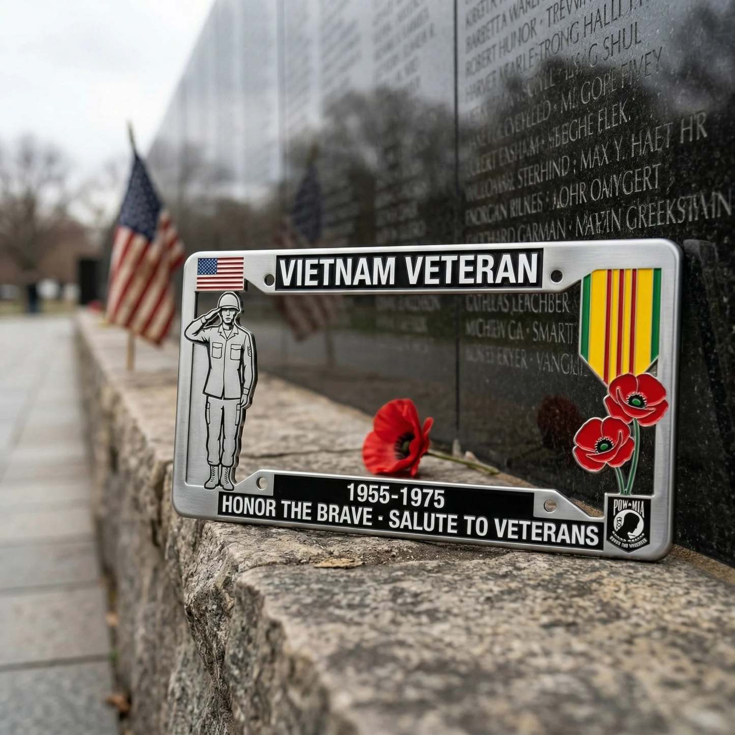 🚗Vietnam Veteran Tribute License Plate Frame | Perfect for Front & Rear Use