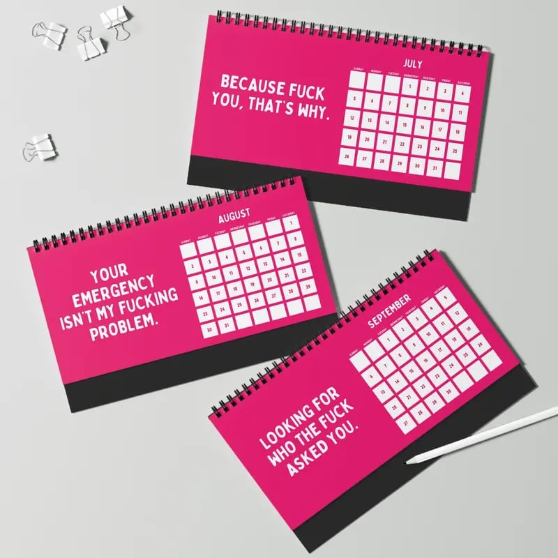 2026 Things I Want To Say At Work Calendar Pink Office Stationery Supplies