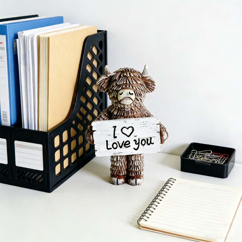 I Love You Highland Cow Statue – A Heartwarming Keepsake for Someone Special 🐂❤️