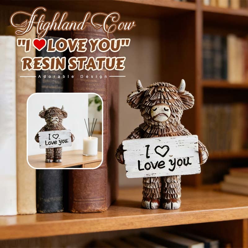 I Love You Highland Cow Statue – A Heartwarming Keepsake for Someone Special 🐂❤️