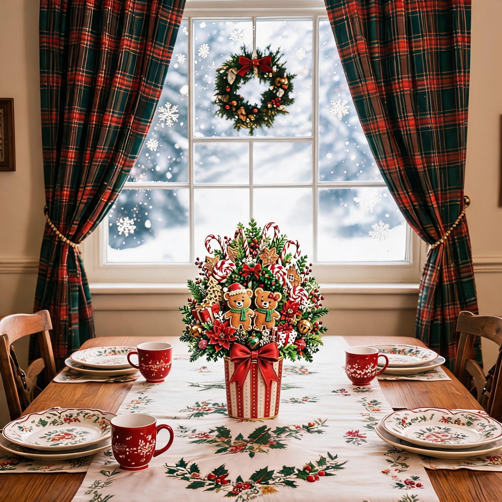 Christmas Tree Card Table Decor