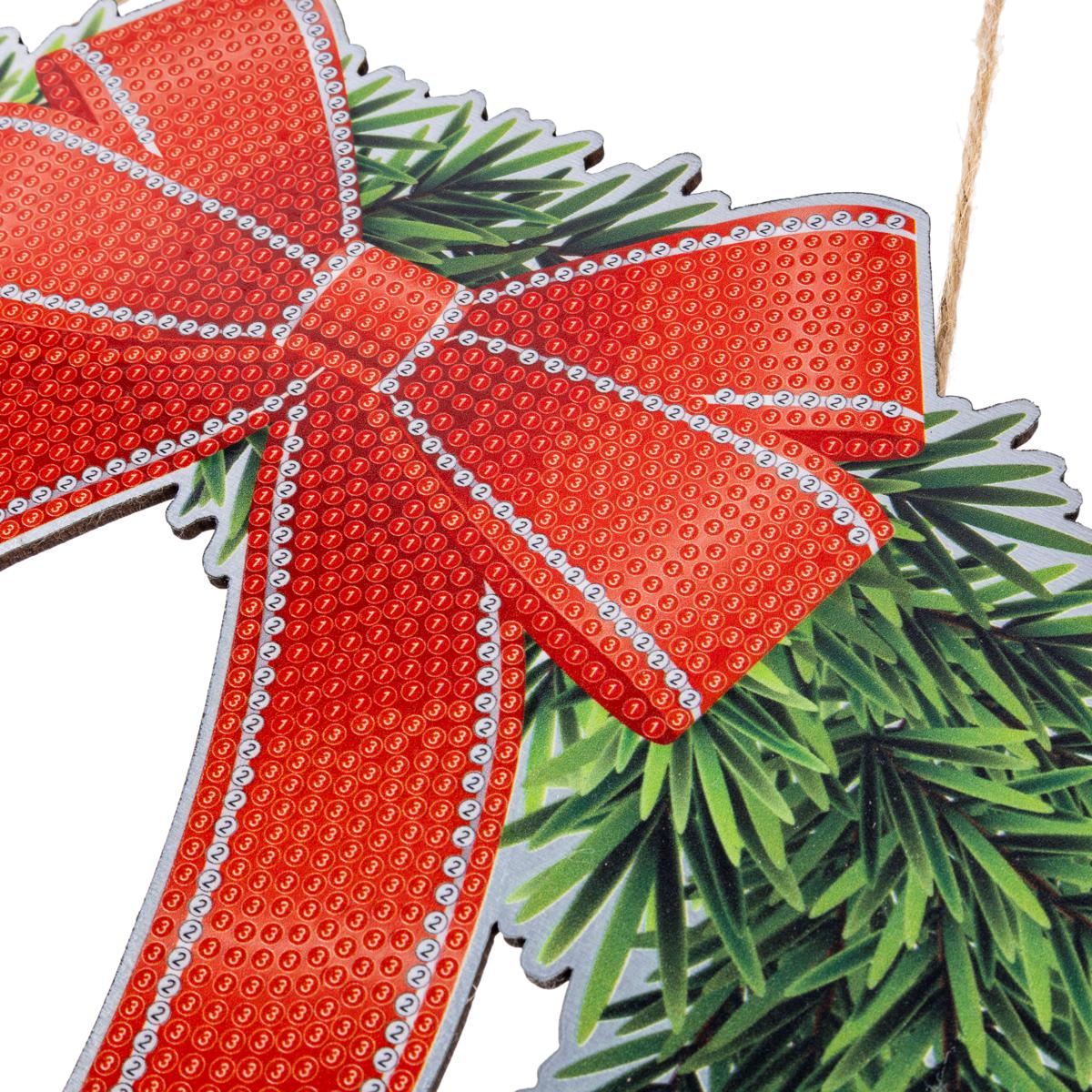 Festive wreath design with luxurious red bow