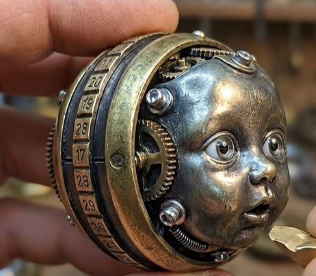 “Twist The Gears. Calm Your Mind.” Steampunk Mechanical Stress Relief Sculpture