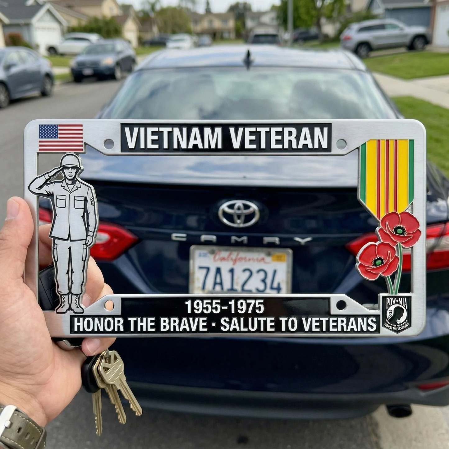 🚗Vietnam Veteran Tribute License Plate Frame | Perfect for Front & Rear Use