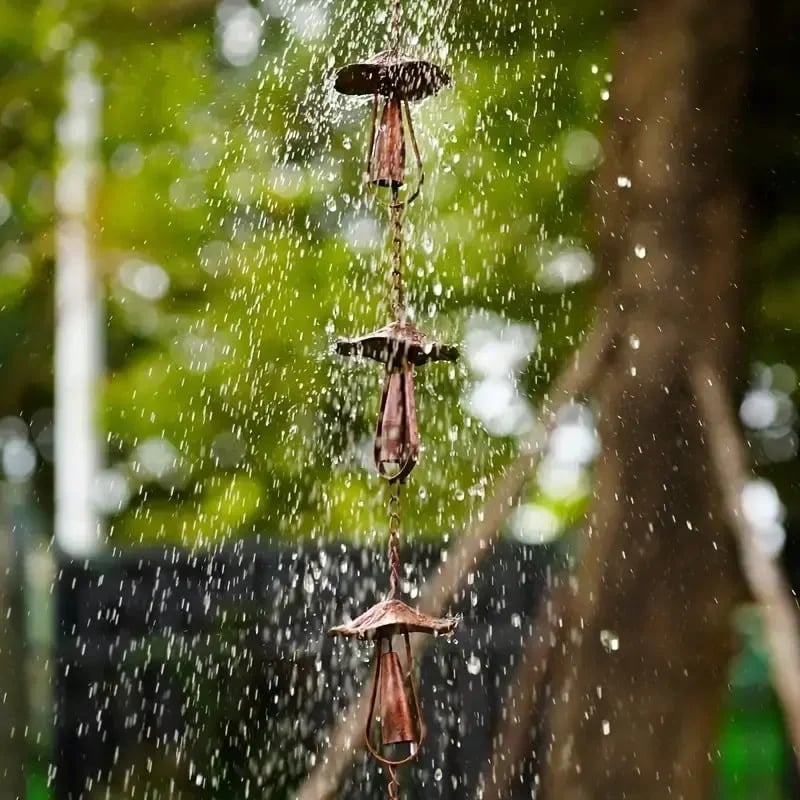 🔥Hot Sale 49% OFF🍄 Vintage Iron Mushroom Rain Chain | Rustic Outdoor Decor & Wind Chime