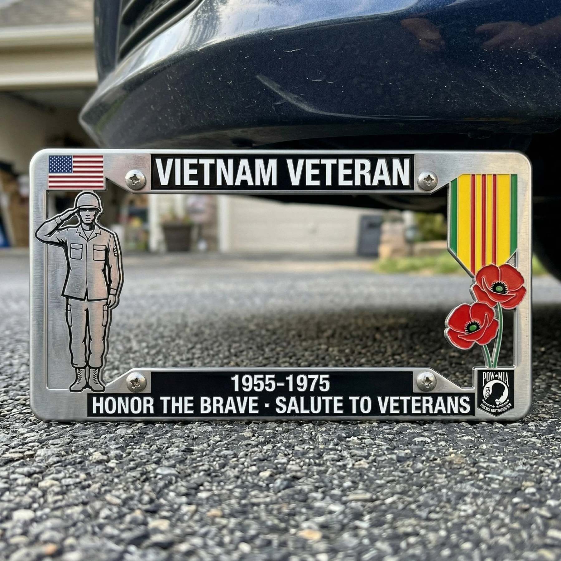 🚗Vietnam Veteran Tribute License Plate Frame | Perfect for Front & Rear Use