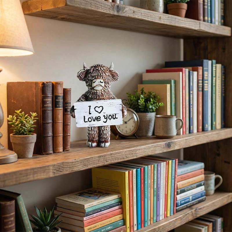 I Love You Highland Cow Statue – A Heartwarming Keepsake for Someone Special 🐂❤️