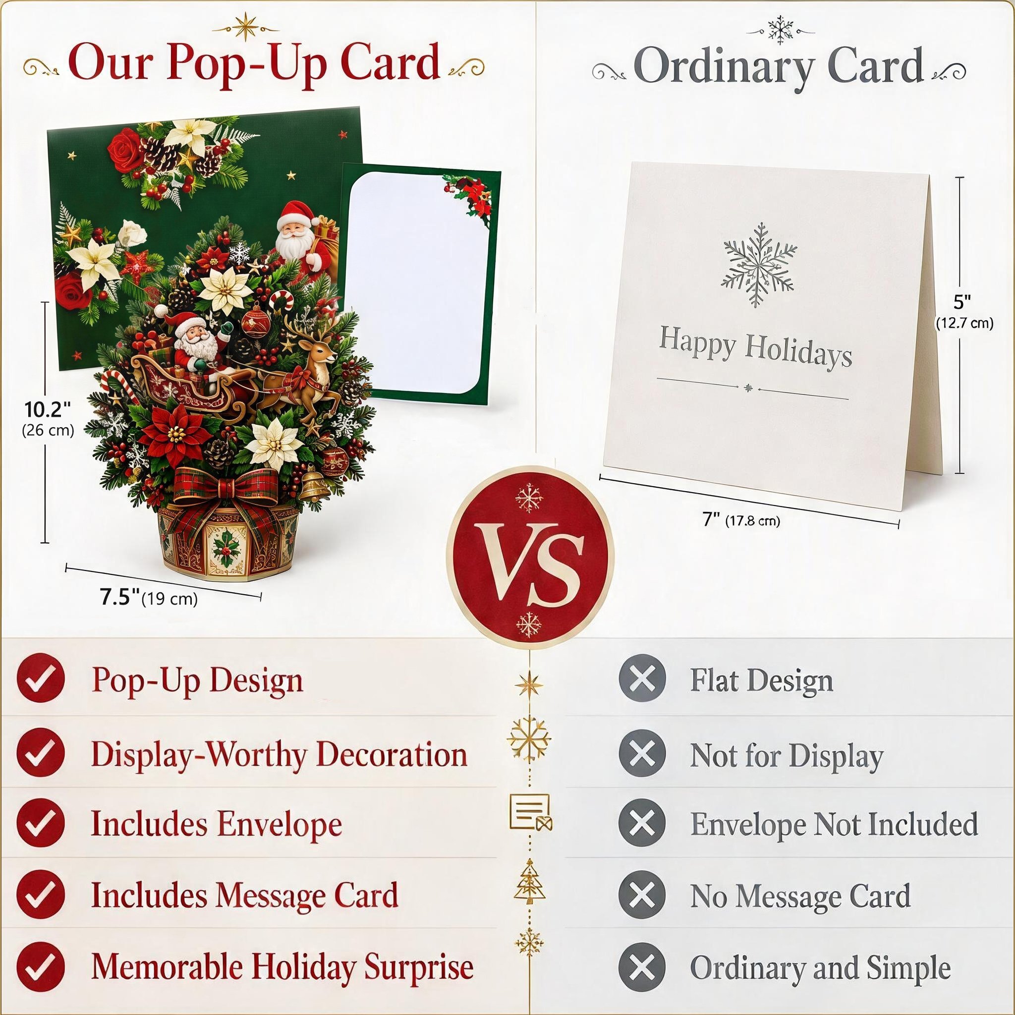 Pop Up Card vs Ordinary Christmas Card