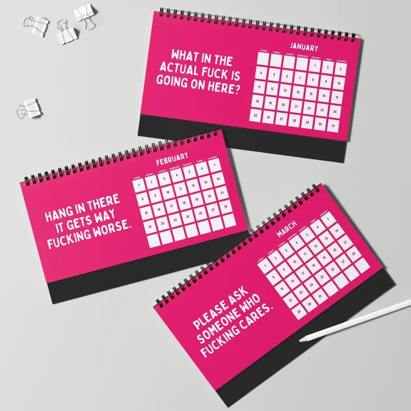 2026 Things I Want To Say At Work Calendar Pink Office Stationery Supplies