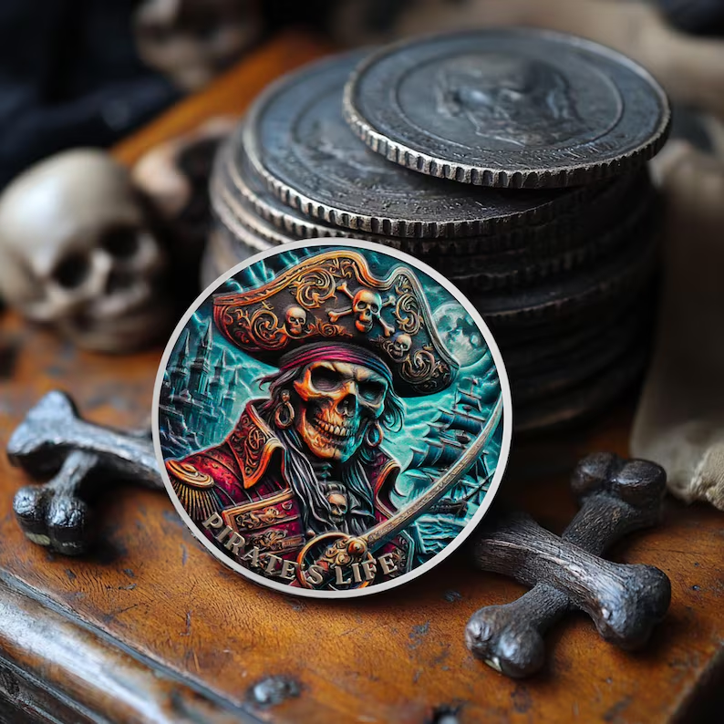 Pirate Coin Skeleton Pirate Ship