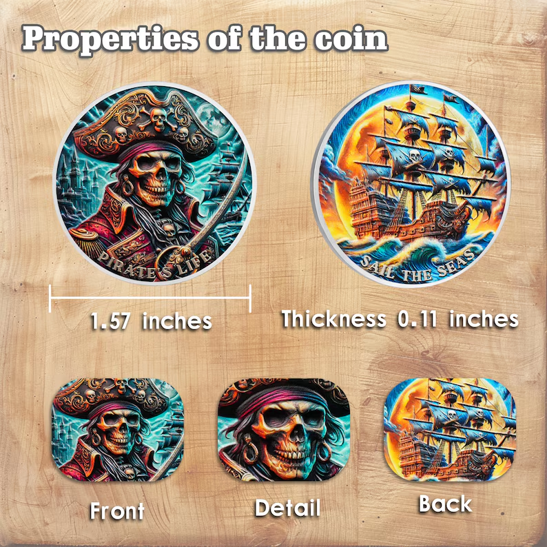 Pirate Coin Skeleton Pirate Ship