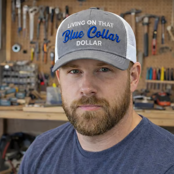 🔥LAST DAY 49% OFF-🛠️🧢Blue Collar Dollar Trucker Hat – Proud Workwear Cap