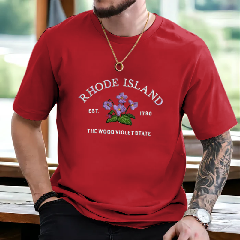 CUSTOM EMBROIDERED RHODE ISLAND FLOWER SWEATSHIRT