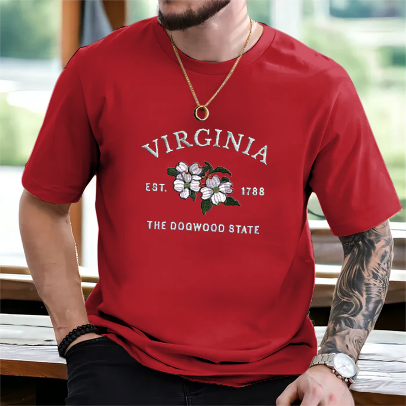 CUSTOM EMBROIDERED VIRGINIA FLOWER SWEATSHIRT