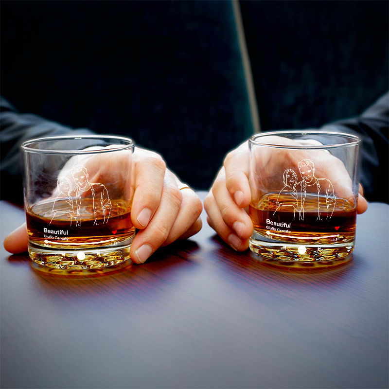 Custom Photo Whiskey Glass: Engraved Favorite Music Song Glass