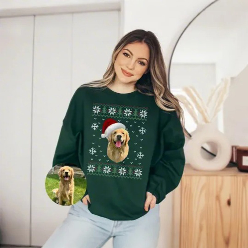 Custom Dog Sweatshirt, Custom Pet Christmas Ugly Sweater