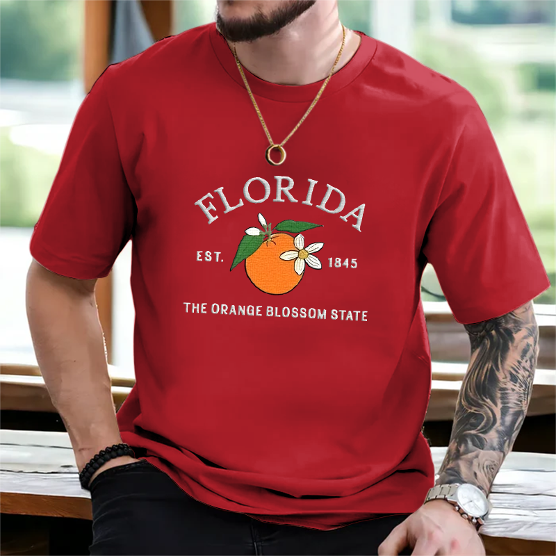 CUSTOM EMBROIDERED FLORIDA FLOWER SWEATSHIRT