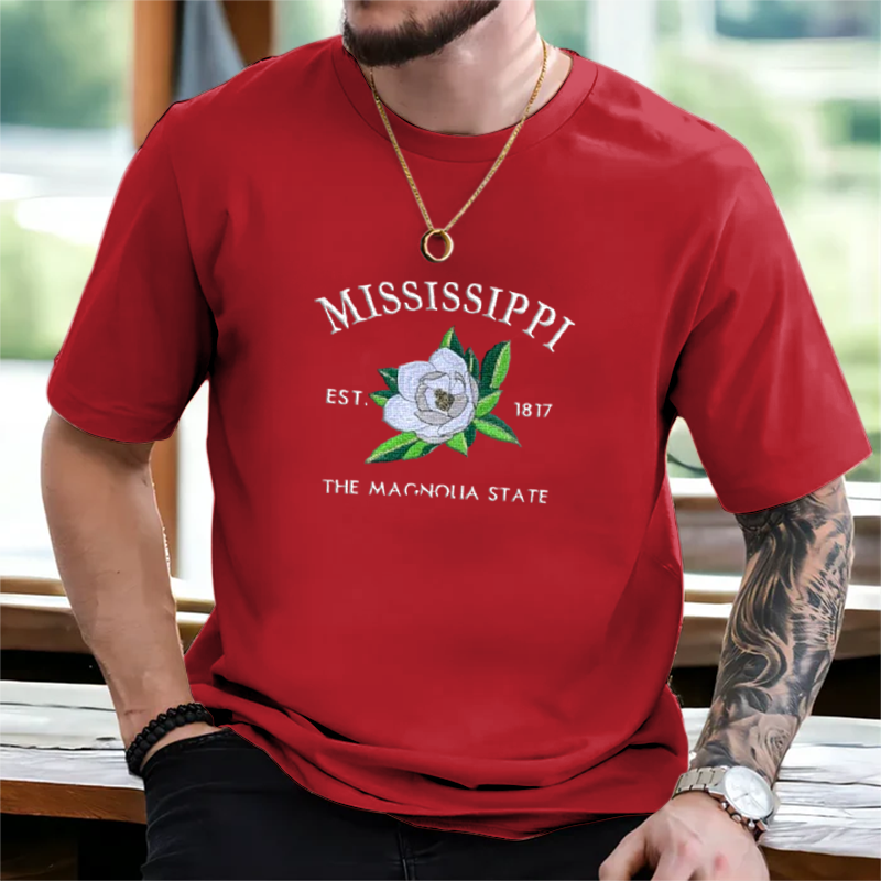 CUSTOM EMBROIDERED MISSISSIPPI FLOWER SWEATSHIRT