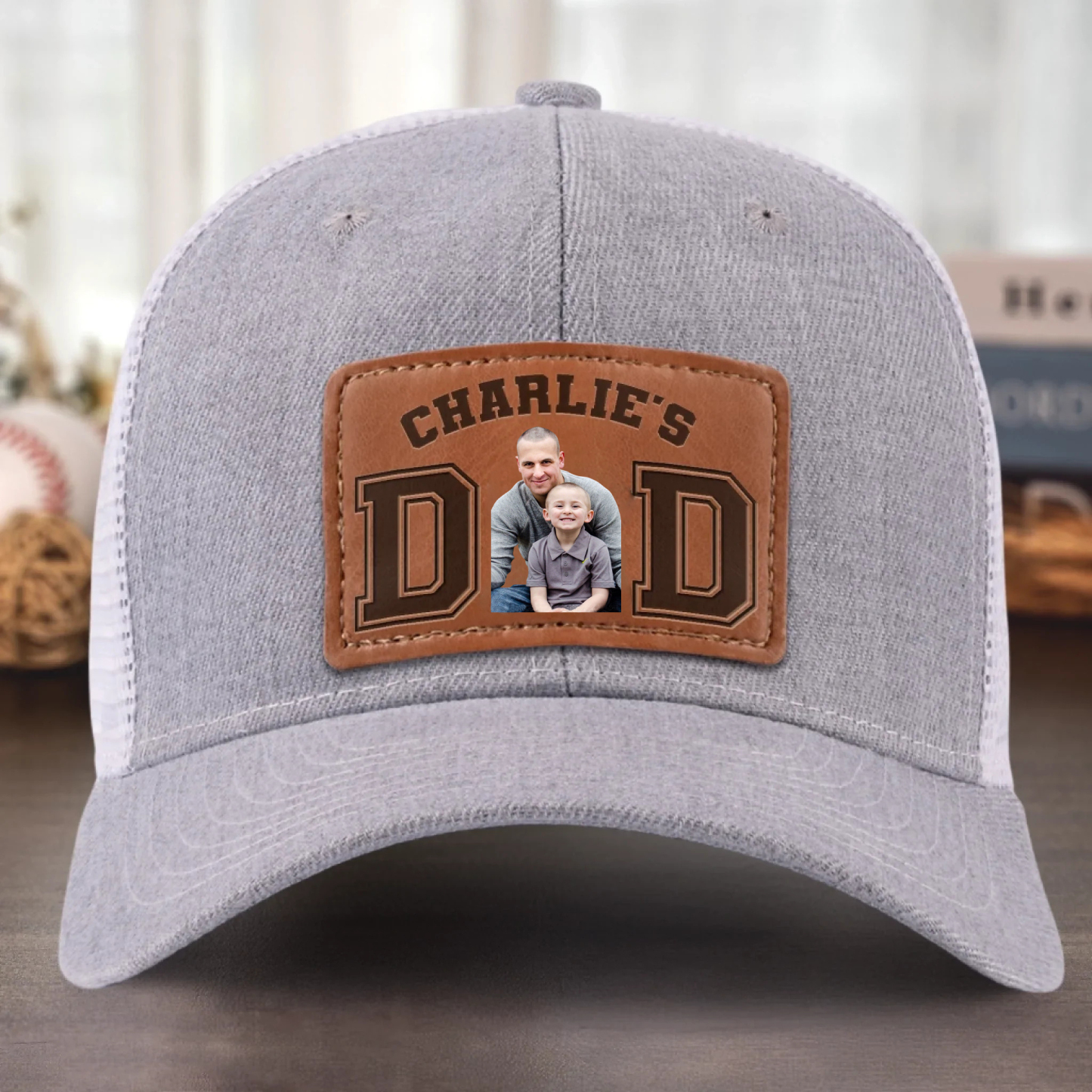 Tails Wag For This Guy - Dog Personalized Custom Leather Patch Hat - Father's Day, Gift For Pet Owners, Pet Lovers