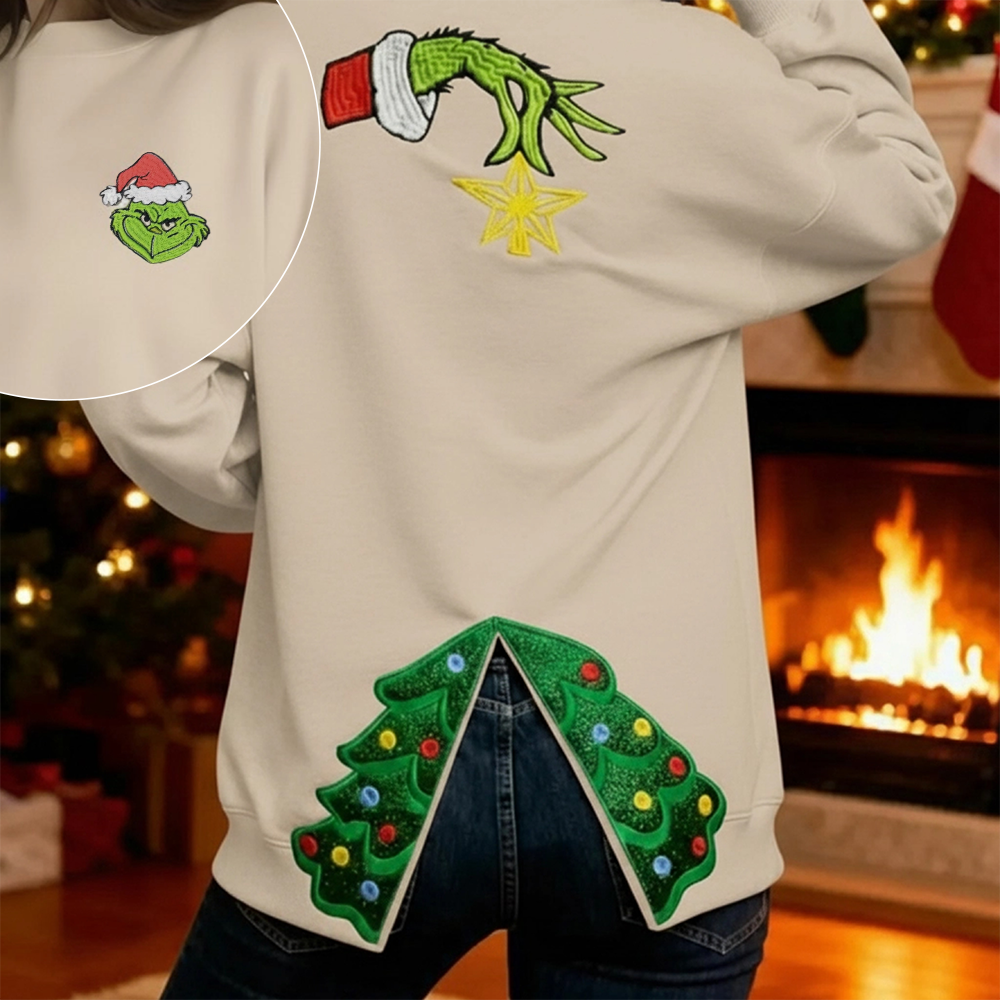  Grinchy Christmas Cut-out Sweatshirt