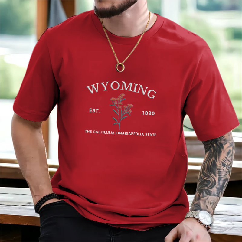 CUSTOM EMBROIDERED WYOMING FLOWER SWEATSHIRT